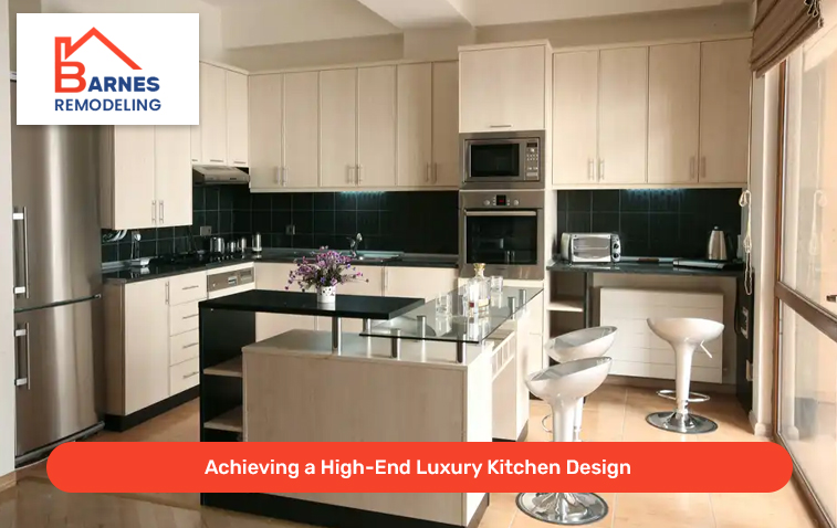 Luxurious kitchen featuring high-end materials and finishes