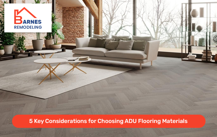 Flooring materials for ADUs showing with textures and finishes